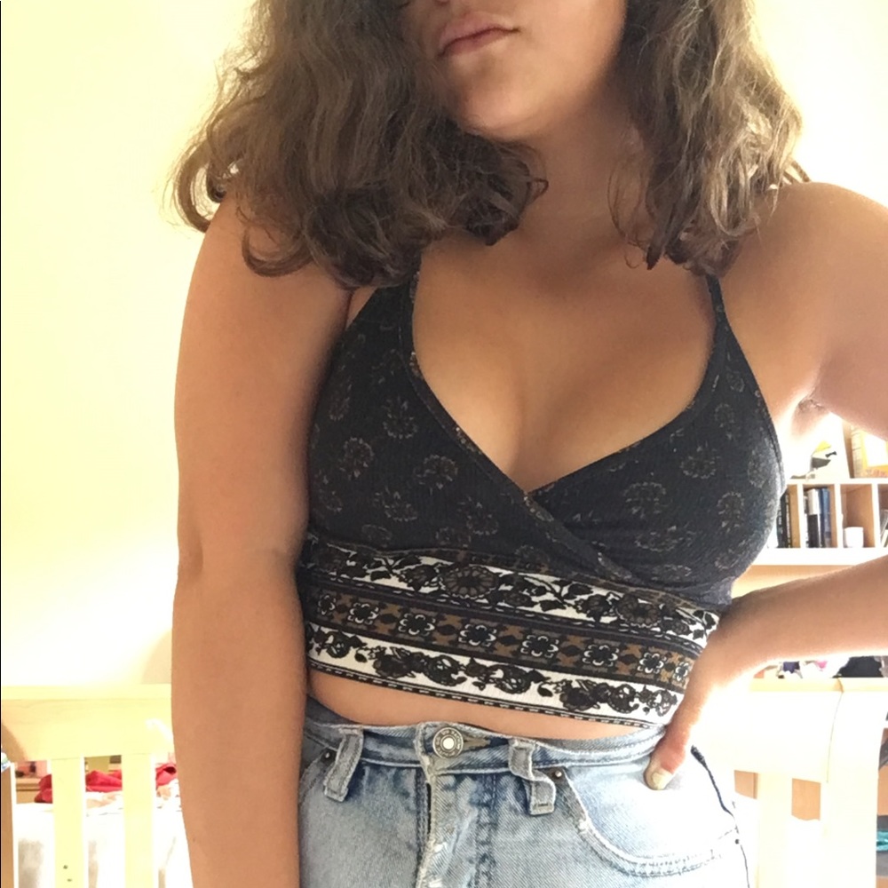 patterned wrap tank top